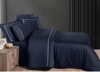 Постельное белье сатин VIP First Choice - VIP Pierre Navy Blue (Turkey), евро
